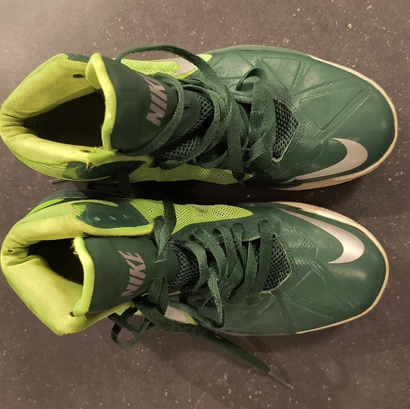 Vintage 2013 Nike Air Zoom Hyper Quickness Neon Green Dark Green rare Size 10 - Picture 3 of 8